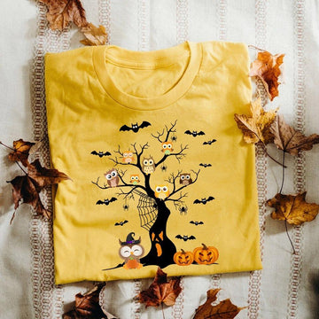 Owl Tree Halloween T-shirt