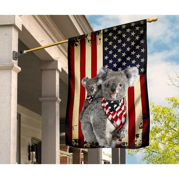 Patriotic Koala Happy Independence Day  - House Flag