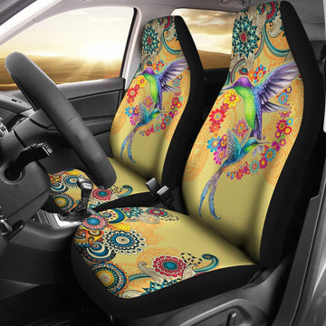 Hummingbird Peace yellow Car Seat Covers
