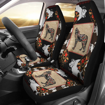 Wolf Native American pattern art Car Seat Cover