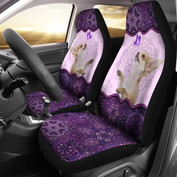 Chihuahua Purple pattern Car Seat Covers