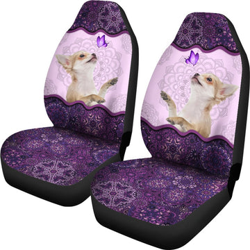 Chihuahua Purple pattern Car Seat Covers