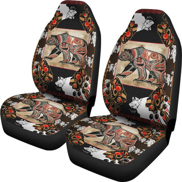 Bear Native American pattern art Car Seat Cover