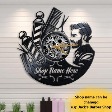 Hair Stylish Customized  Business Shop Name Acrylic Wall Clock