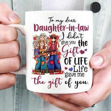 Gift For Daughter In Law From Mother In Law I Didn't Give You The Gift Of Life Life Gave Me The Gift Of You Mug