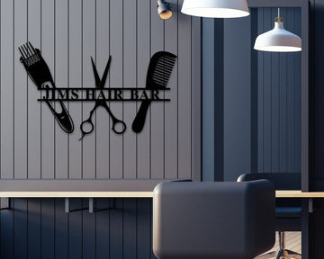 Barber Shop Beauty Salon Decor - Personalized Metal House Sign