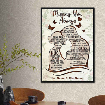 Couple Missing you always Personalized - Matte Canvas
