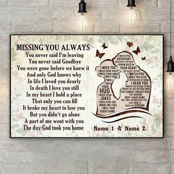 Couple missing you always you never said i'm leaving flower Personalized - Matte Canvas