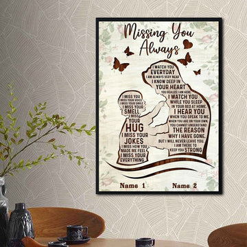Dad and son Missing you always In memory of Personalized -  Matte Canvas