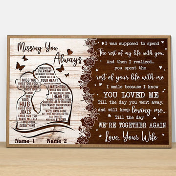 Couple missing you always you never said i'm leaving wood grain texture Personalized - Matte Canvas