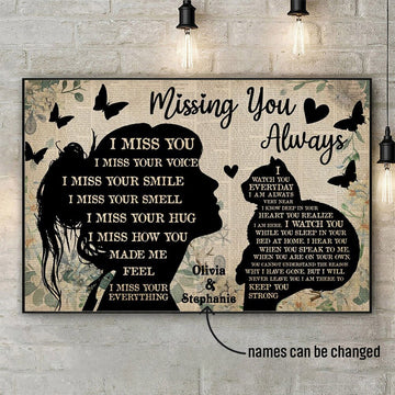 Cat angel missing you always flowers Personalized - Matte Canvas