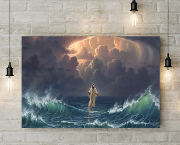 Jesus Walks On Water Christian Wall Art - Matte Canvas