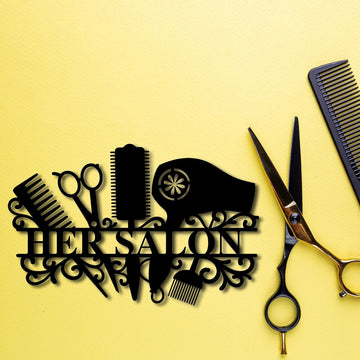 Hairdresser Cosmetology Metal Hair Stylist Sign - Personalized Metal House Sign
