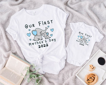 Our First Mother's Day 2022 Mommy and Me - Shirt Mom And Baby