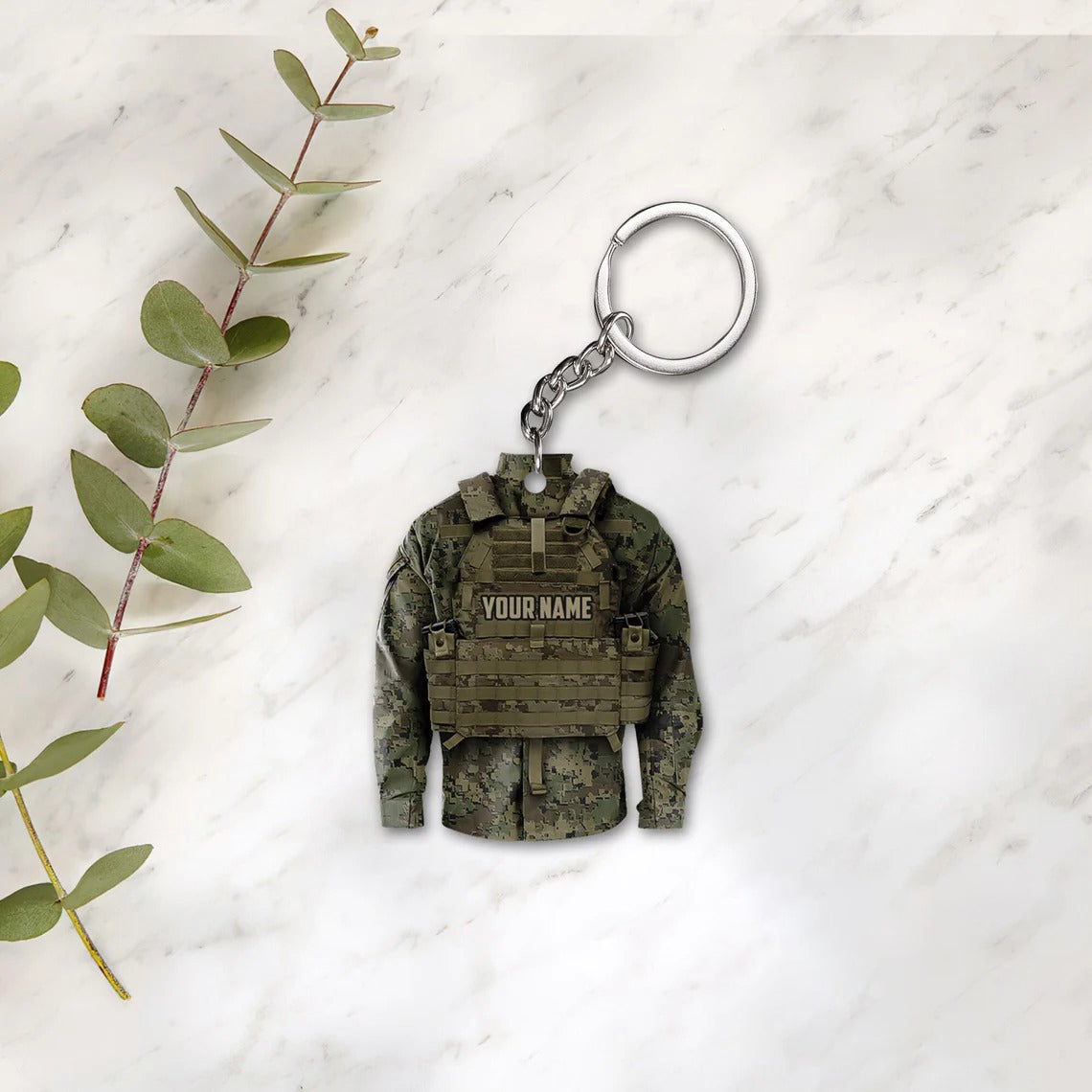 Army Uniform Flat Acrylic Keychain, US Army Keychain, Gift for Army, Gift for Veteran, Military Gift
