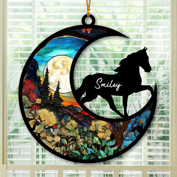 Personalized Horse Suncatcher Horse Memorial Suncatcher Custom Horse Name Ornament