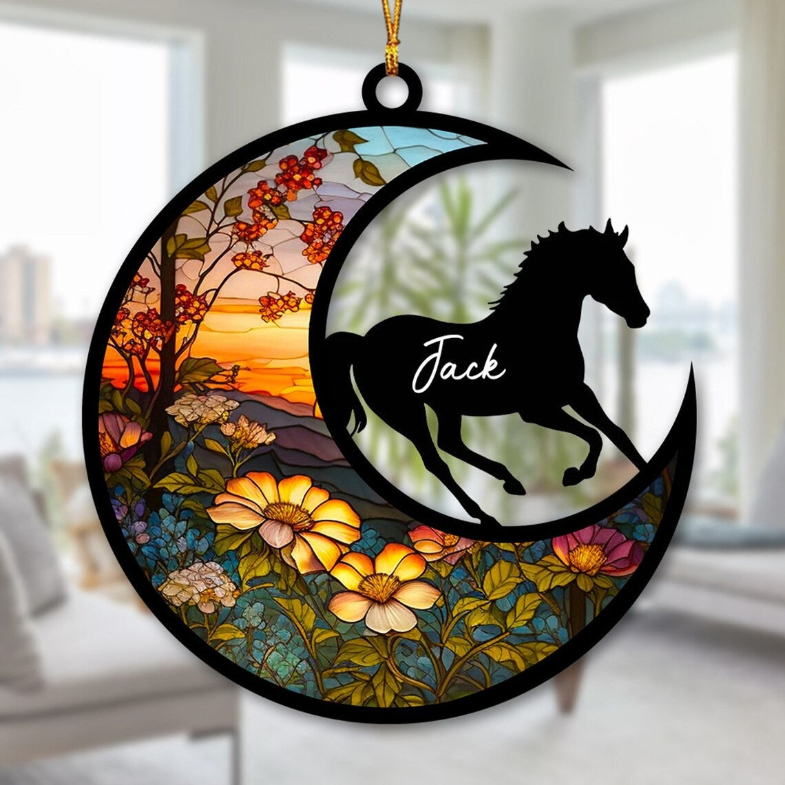 Personalized Horse Suncatcher Horse Memorial Suncatcher Custom Horse Name Ornament