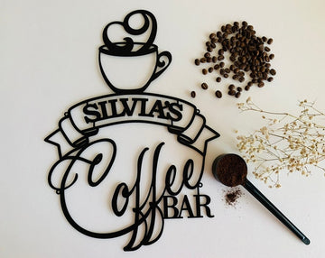 Happy coffee Bar - Personalized Cut Metal Sign
