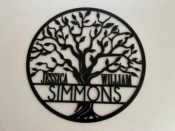 Tree of Life Custom Family Name - Personalized Metal House Sign