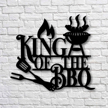 King of the BBQ - Cut Metal Sign