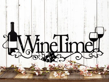Wine Time For You And Me - Metal House Sign