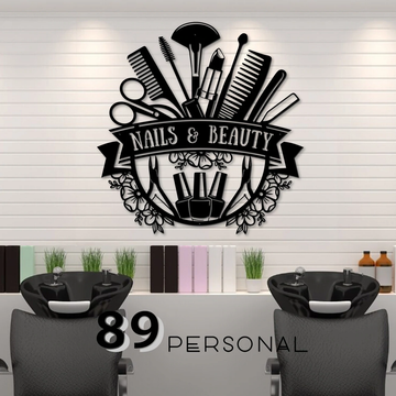 Nails And Beauty - Decor Wall Art - Personalized Cut Metal Sign
