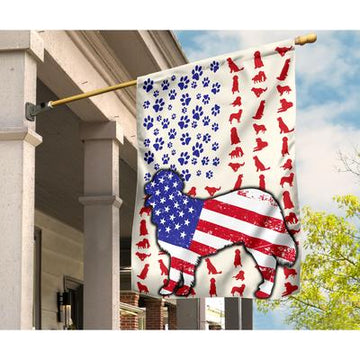 GOLDEN RETRIEVER American Flag Paw Print  - House Flag