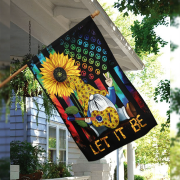 Hippie Flag Sunflower Let it be - House Flag