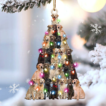 Labrador retriever Lovely Tree Christmas 2 sides Ornament
