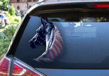 Horse proud American flag horse lovers - Decal