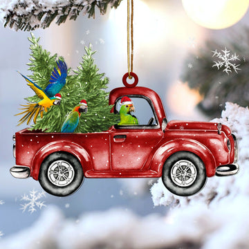 Parrot Red Car Christmas Ornament