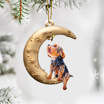 Yorkshire terrier golden moon Christmas - Two Sides Ornament