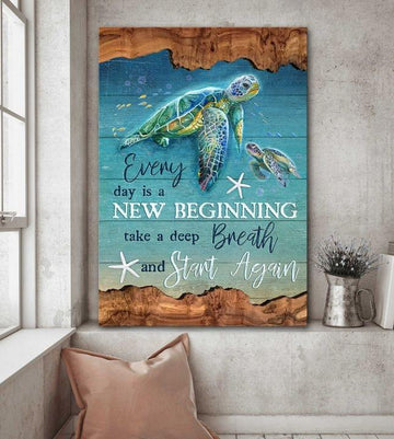 Turtle everyday is a new beginning - Matte Canvas