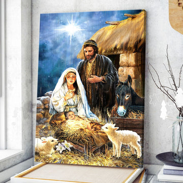 The night baby Jesus was born - Matte Canvas