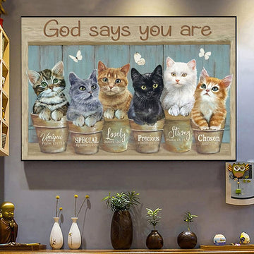 Cute Cats God says you are - Matte Canvas