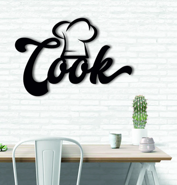 Cook chef hat kitchen decor - Cut Metal Sign