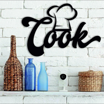 Cook chef hat kitchen decor - Cut Metal Sign