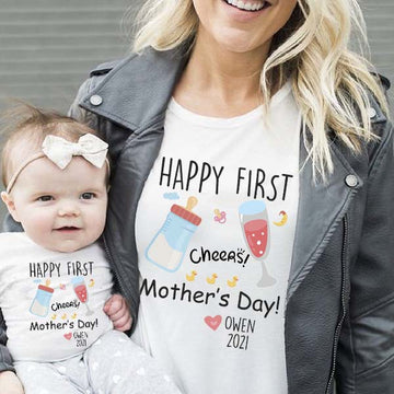 Family Happy First Mother's Day Personalized Matching Shirts, Gift for Mother's day