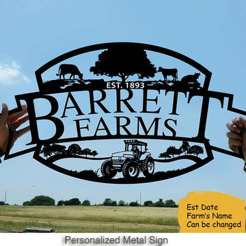 Farm Life Customized Name Metal Sign Gift for Farmer