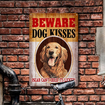 Dog Lovers Beware Dog Kisses, Gift for Dog Lovers, Gift for Golden Retriever Lovers