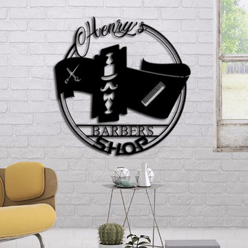 Barber shop cool Personalized Name Metal Sign