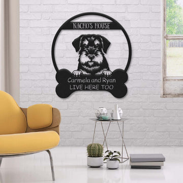 Schnauzer Dog Lovers Funny Personalized Metal House Sign