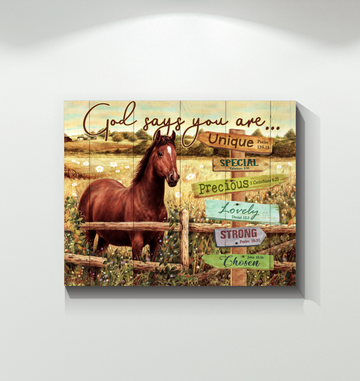 Horse God Says You Are - Matte Canvas, gift for you, gift for horse lover, living room wall art, living room picture