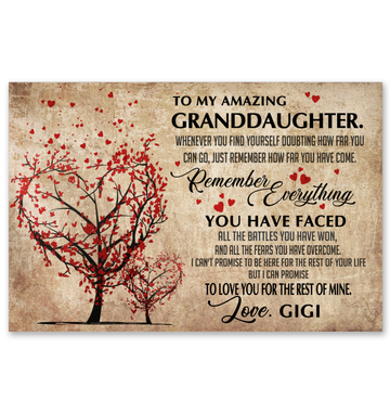 To My Granddaughter Poster Gift For Granddaughter