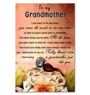 To My Grandmother Poster Gift For Grandma