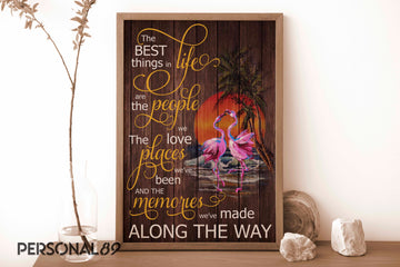 Flamingo The Best Things In Life Are The People We Love - Matte Canvas