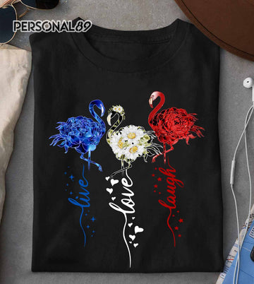 Flamingo American Flowers Live Love Laugh Standard T-Shirt