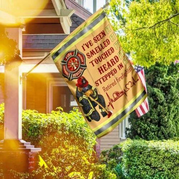 Retired Firefighter Flag - Proud To Be A Firefighter - House Flag