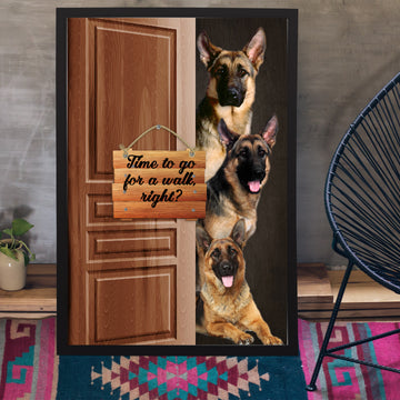 German shepherd Time To Go For A Walk Right Poster