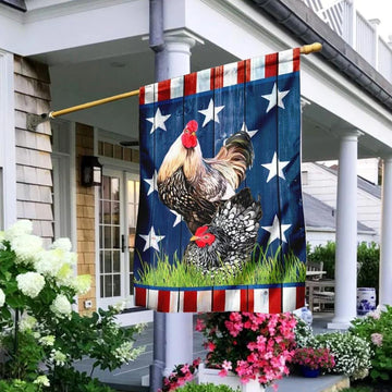 Patriotic Rooster  - House Flag